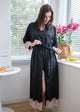 ODM OEM sexy black lace robes robe